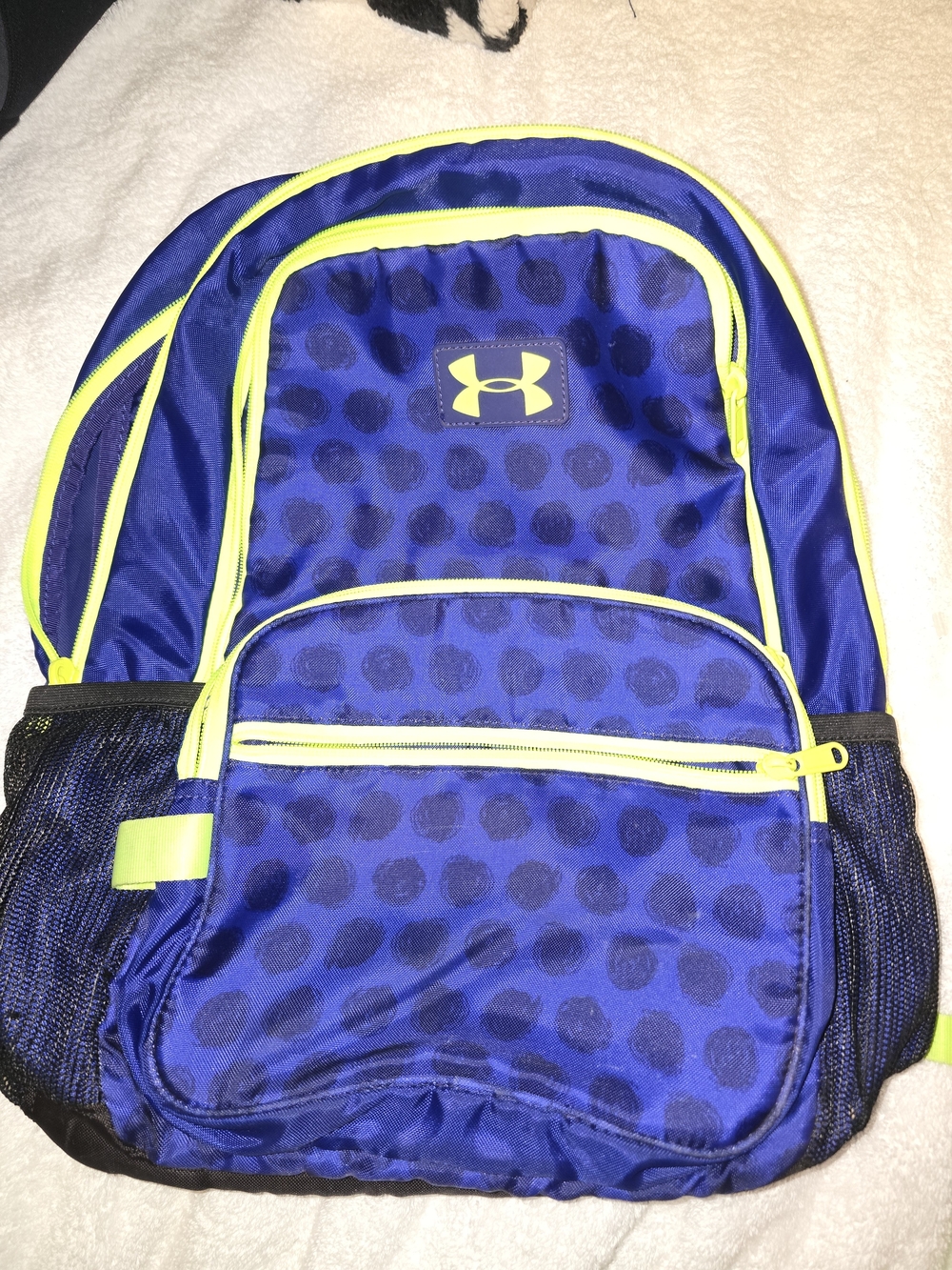 Under Armour Blue and Neon Yellow Sport Backpack